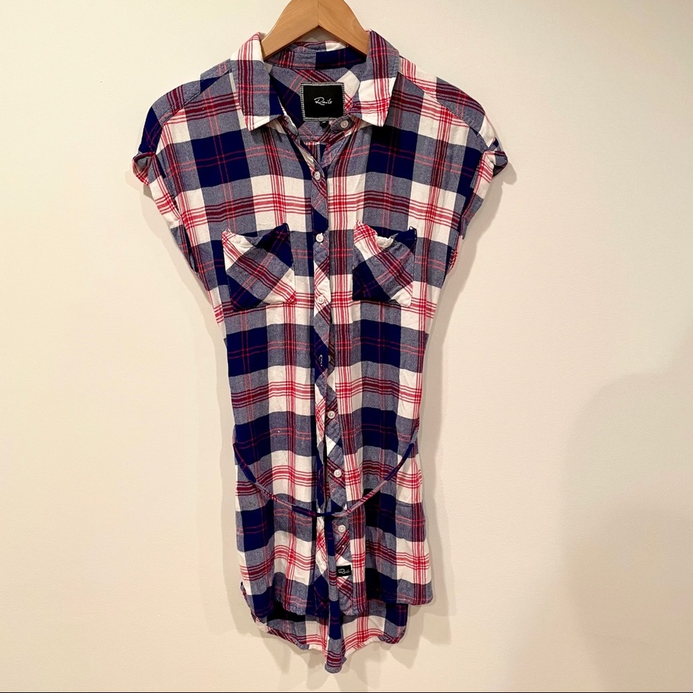 RAILS Haley Plaid Belted Button Mini Dress